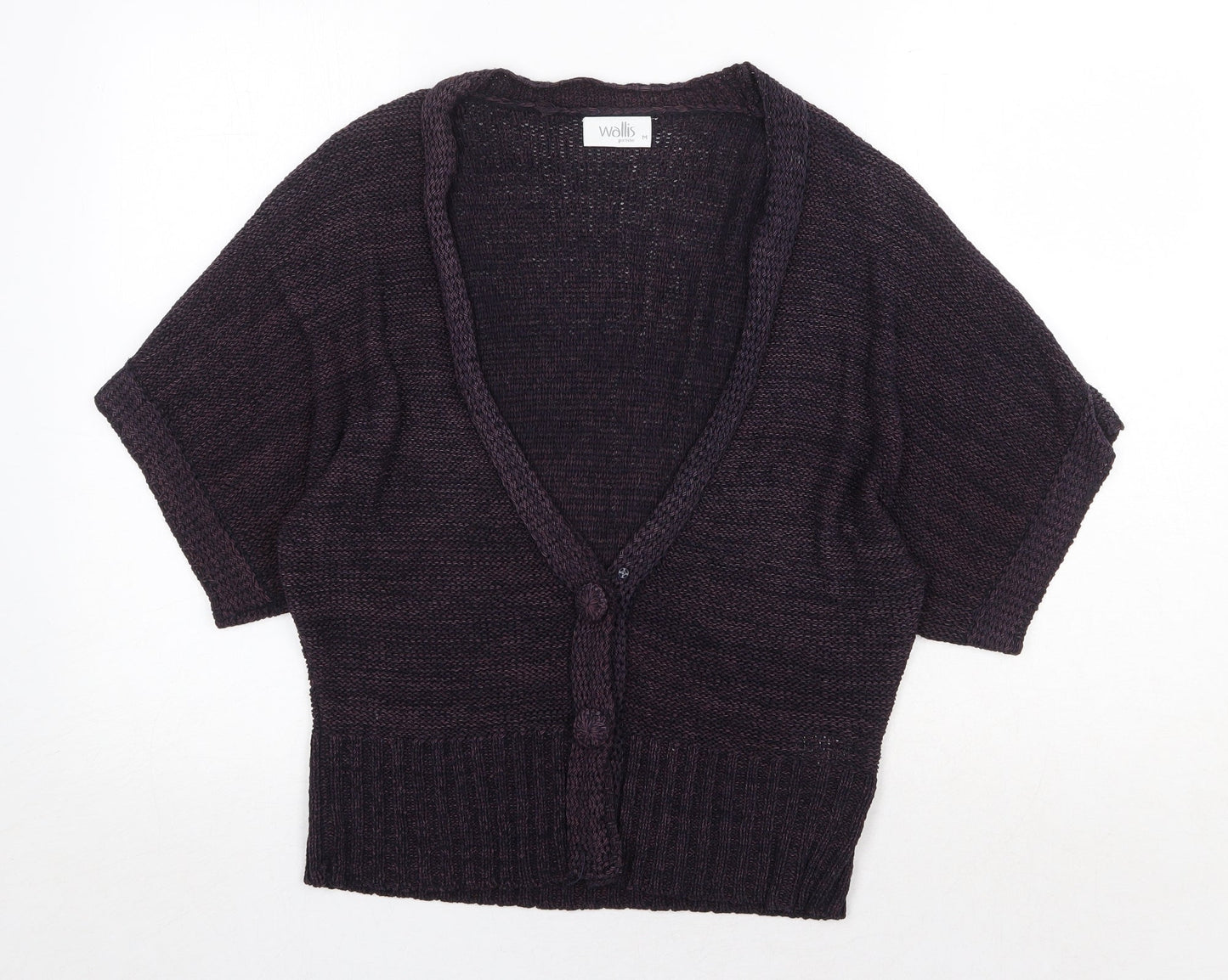 Wallis Womens Purple V-Neck Acrylic Cardigan Jumper Size M
