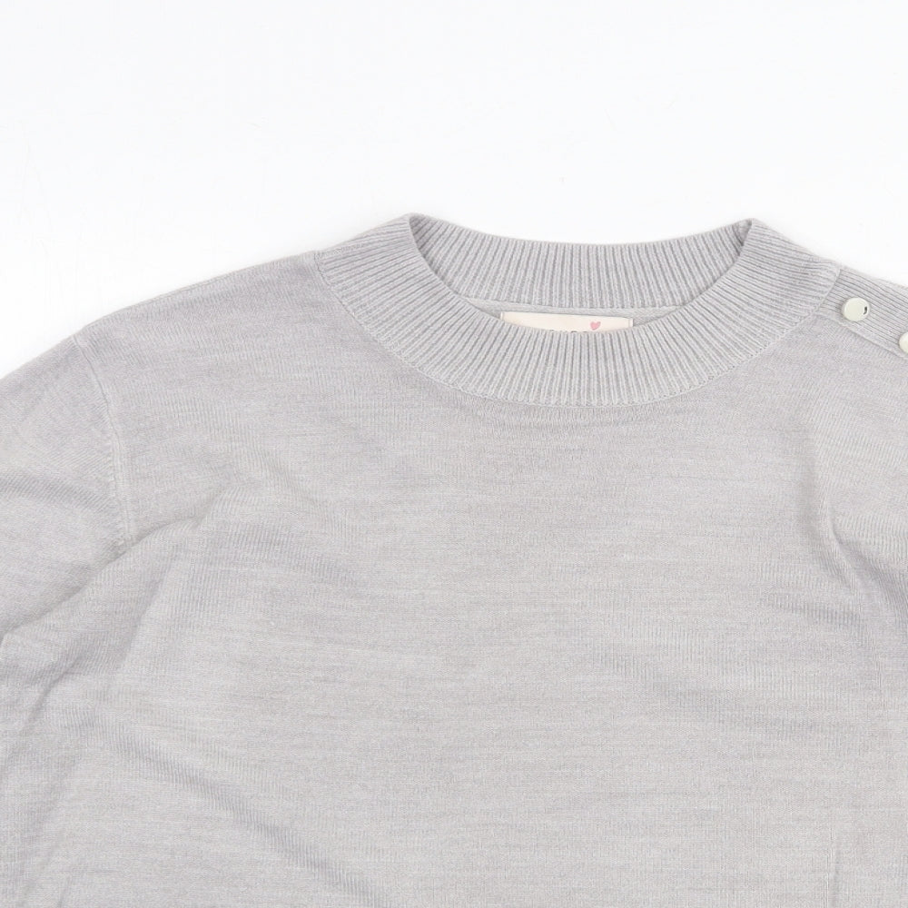Marks and Spencer Womens Grey Round Neck Acrylic Pullover Jumper Size 12