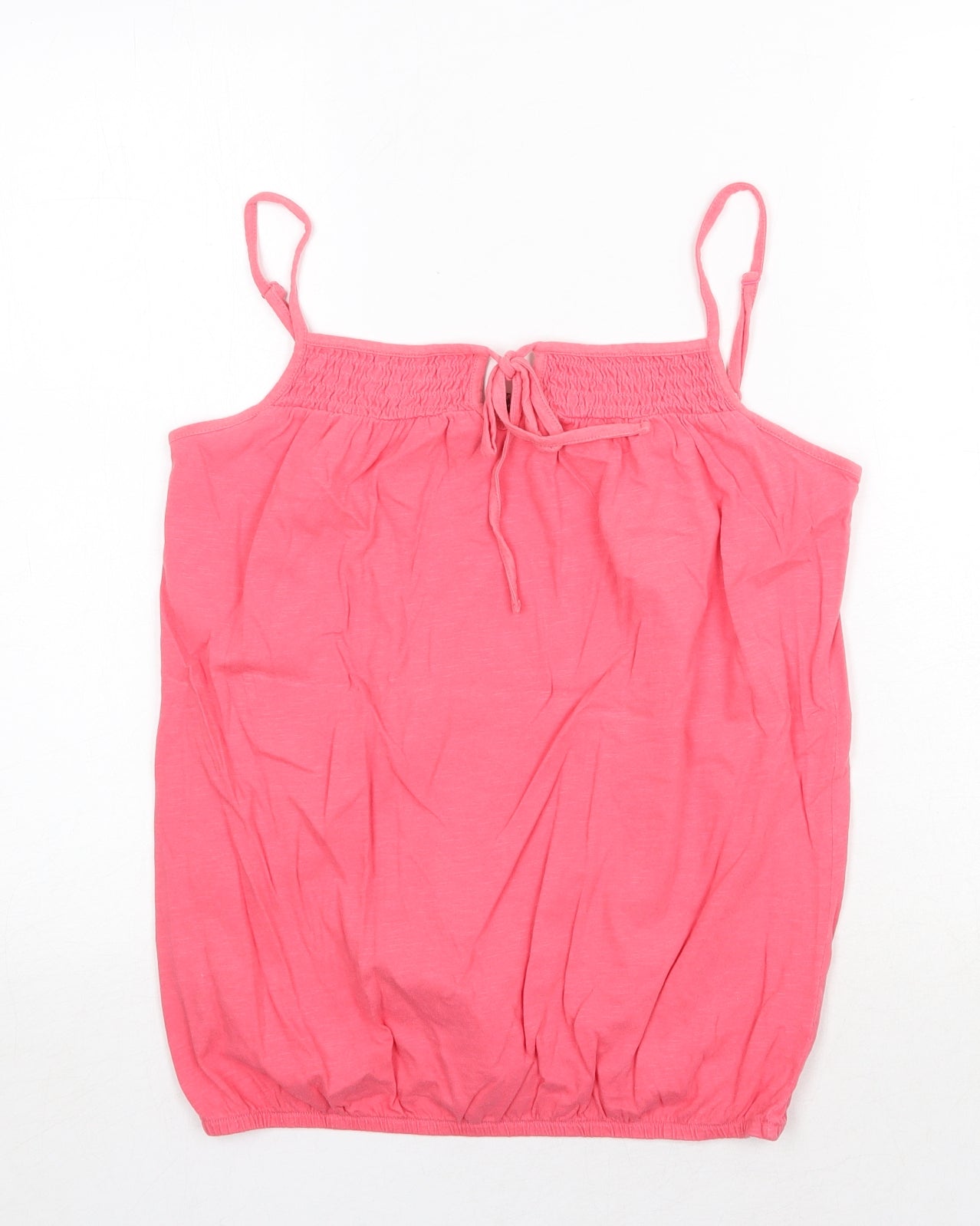 M&Co Womens Pink Cotton Basic Tank Size 10 Square Neck