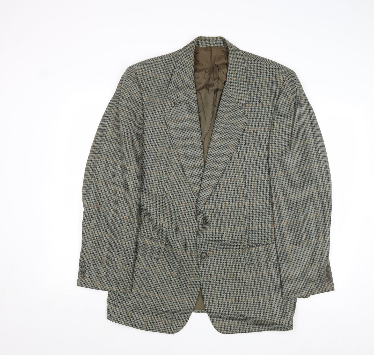 Harmer Mens Grey Geometric Polyester Jacket Blazer Size 40 Regular