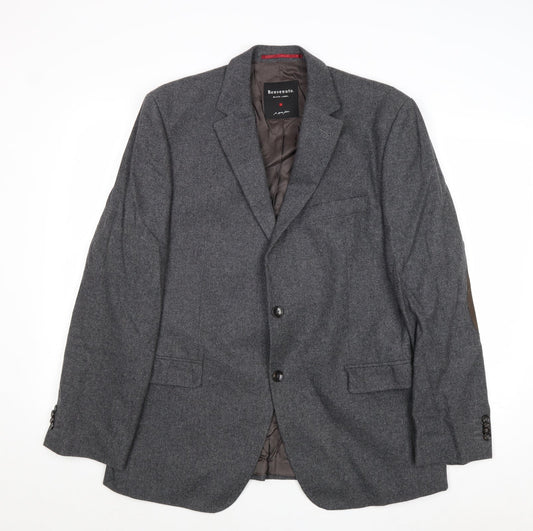 Benvenuto Mens Grey Wool Jacket Suit Jacket Size 42 Regular