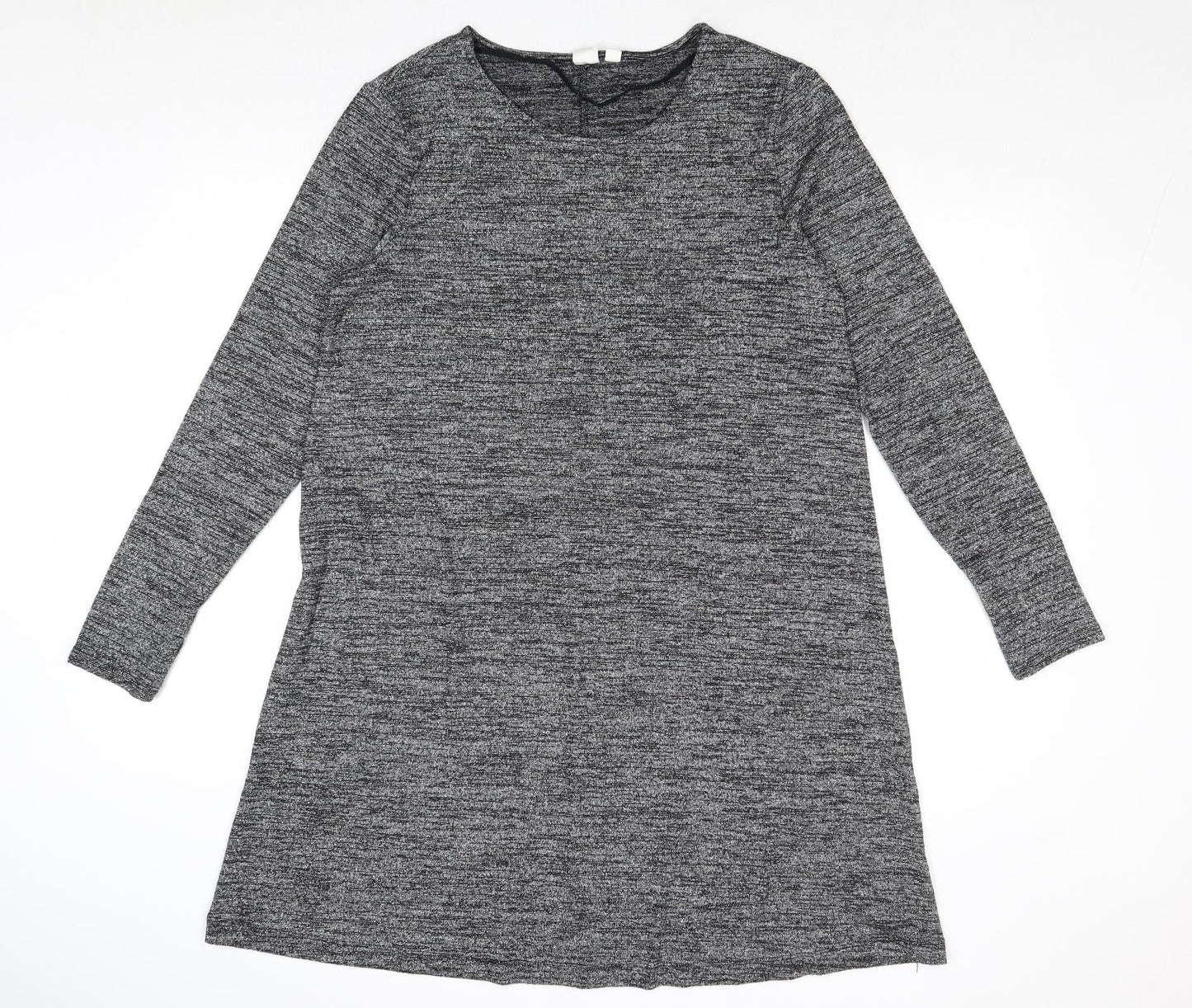 Gap Womens Silver Polyester Jumper Dress Size L Round Neck Pullover
