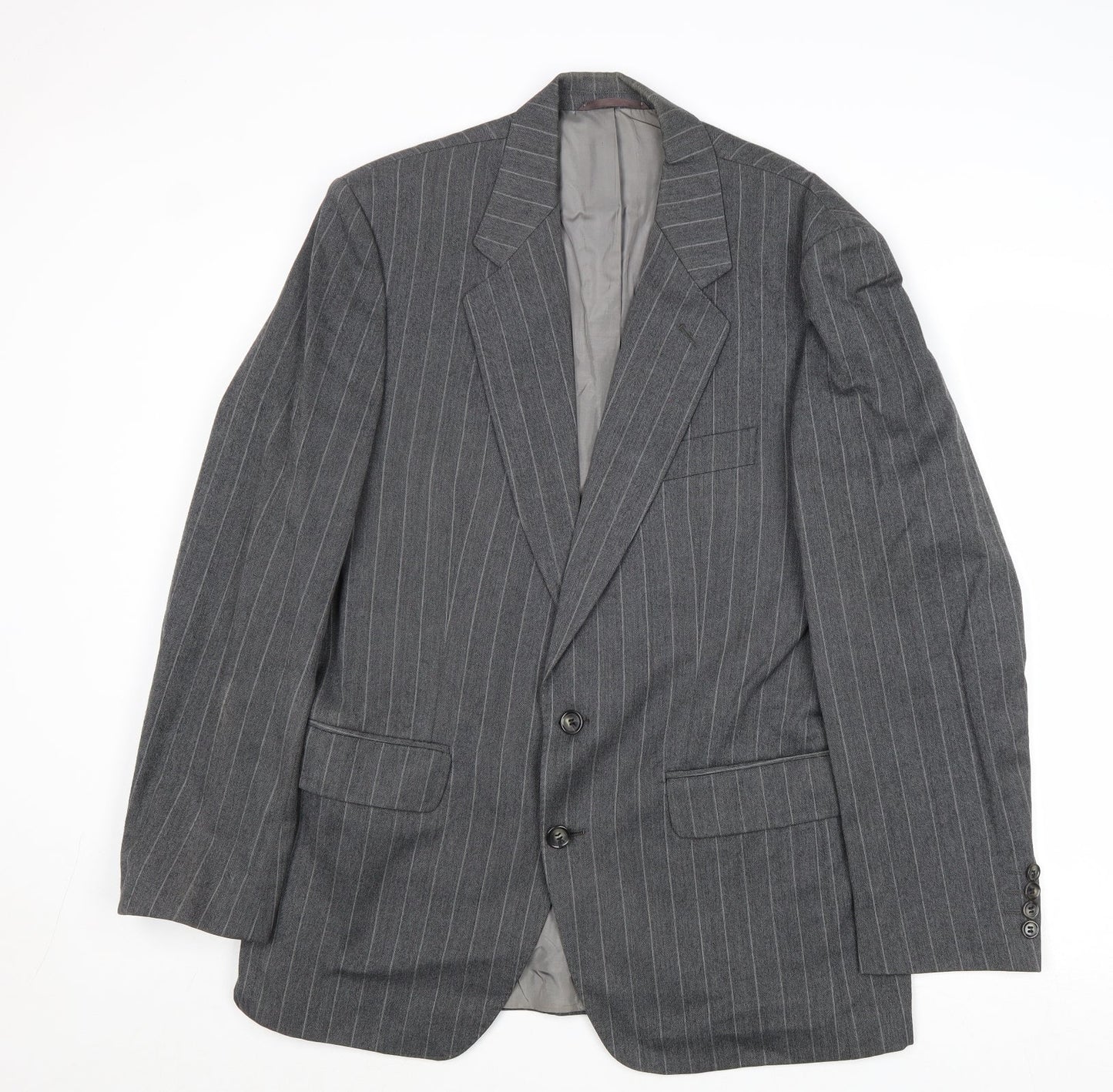 Mr Harry Mens Grey Striped Wool Jacket Suit Jacket Size 38 Regular