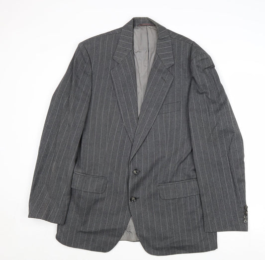 Mr Harry Mens Grey Striped Wool Jacket Suit Jacket Size 38 Regular