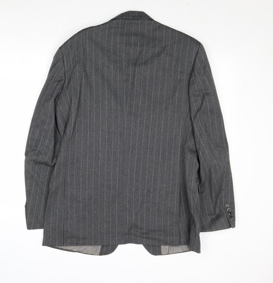 Mr Harry Mens Grey Striped Wool Jacket Suit Jacket Size 38 Regular