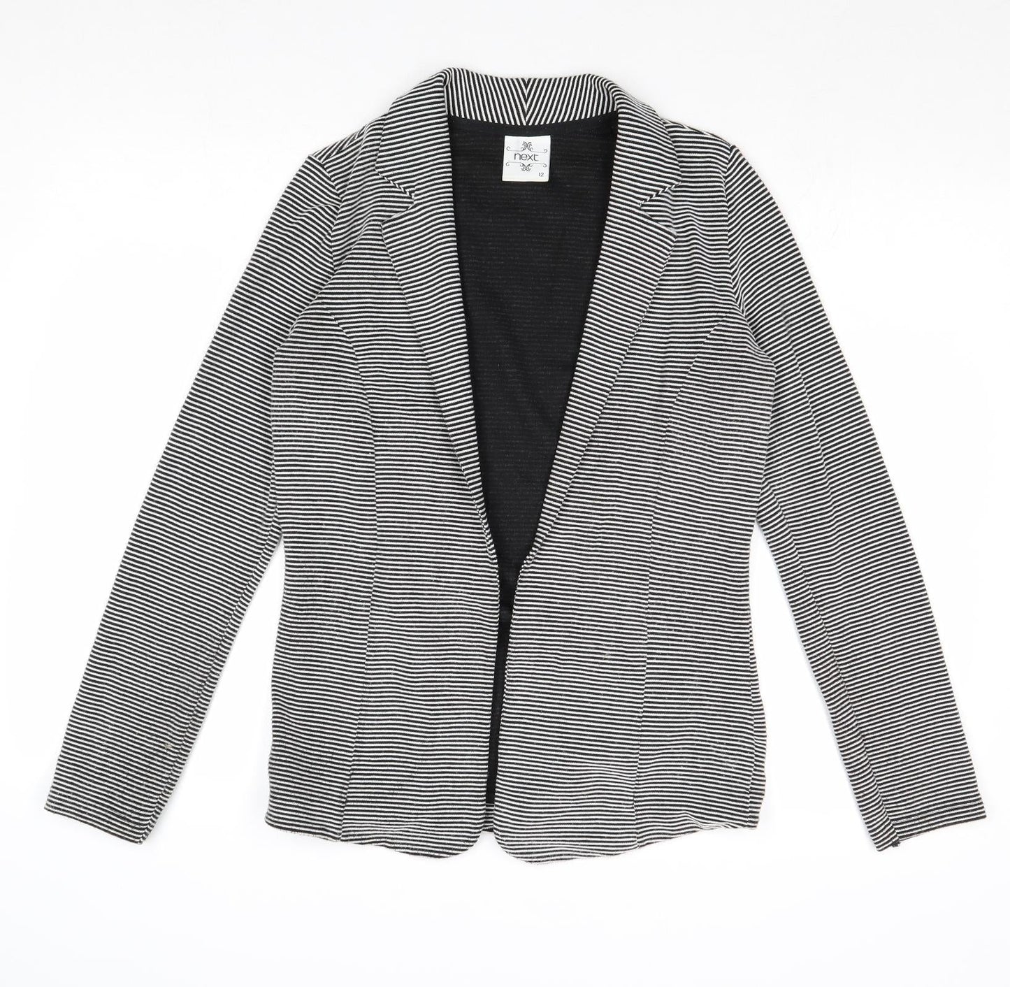 NEXT Womens Grey Striped Jacket Blazer Size 12