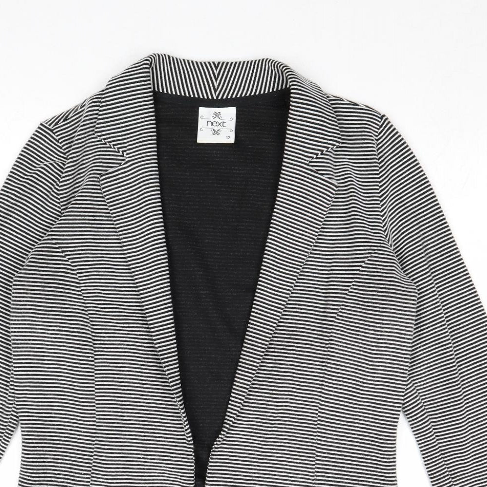 NEXT Womens Grey Striped Jacket Blazer Size 12