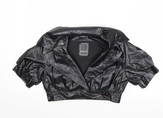 Pick Up Womens Black Jacket Blazer Size M Buckle