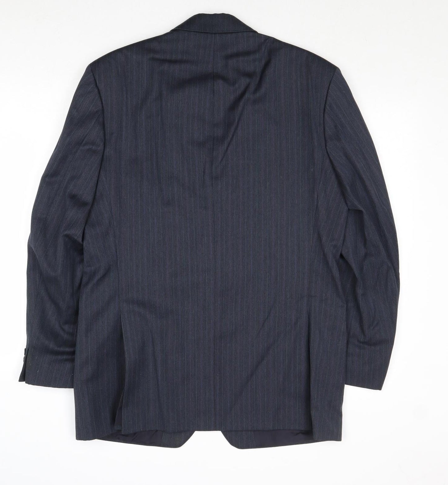 Marks and Spencer Mens Blue Striped Polyester Jacket Suit Jacket Size 40 Regular