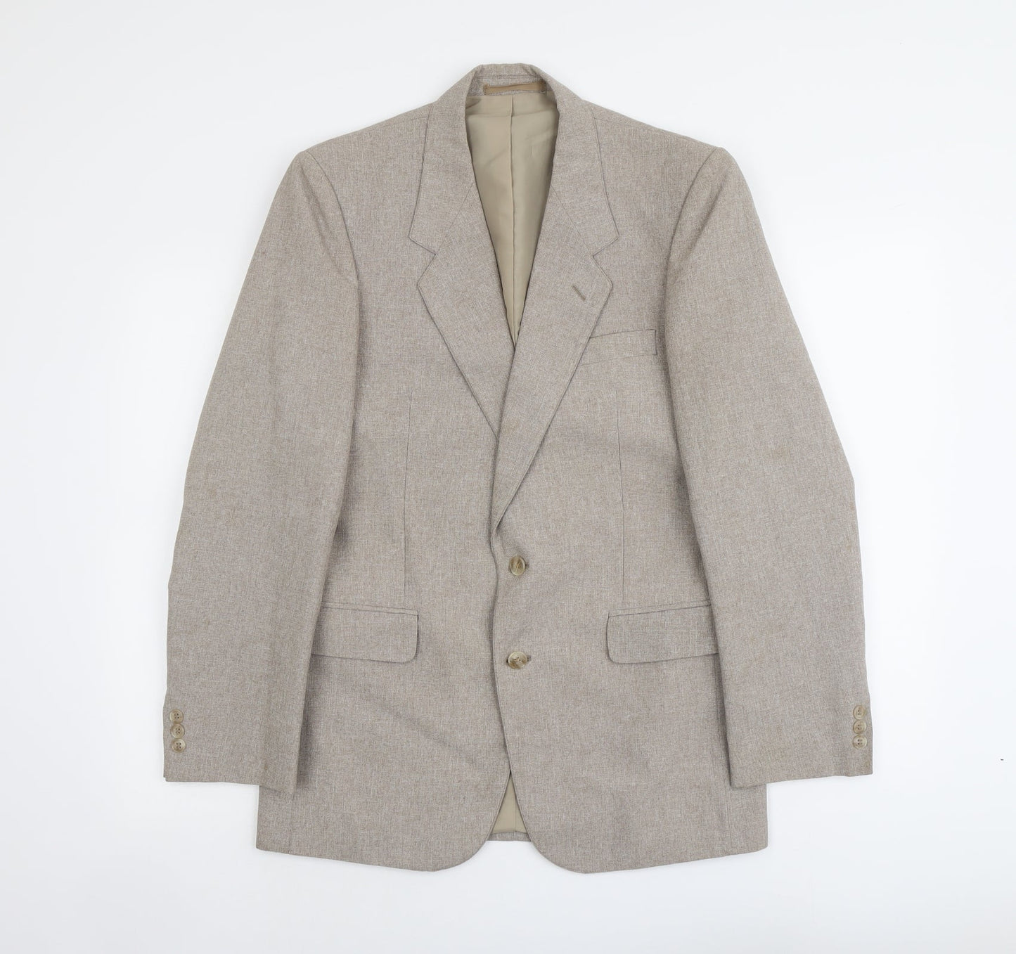 C&A Mens Beige Polyester Jacket Blazer Size S Regular