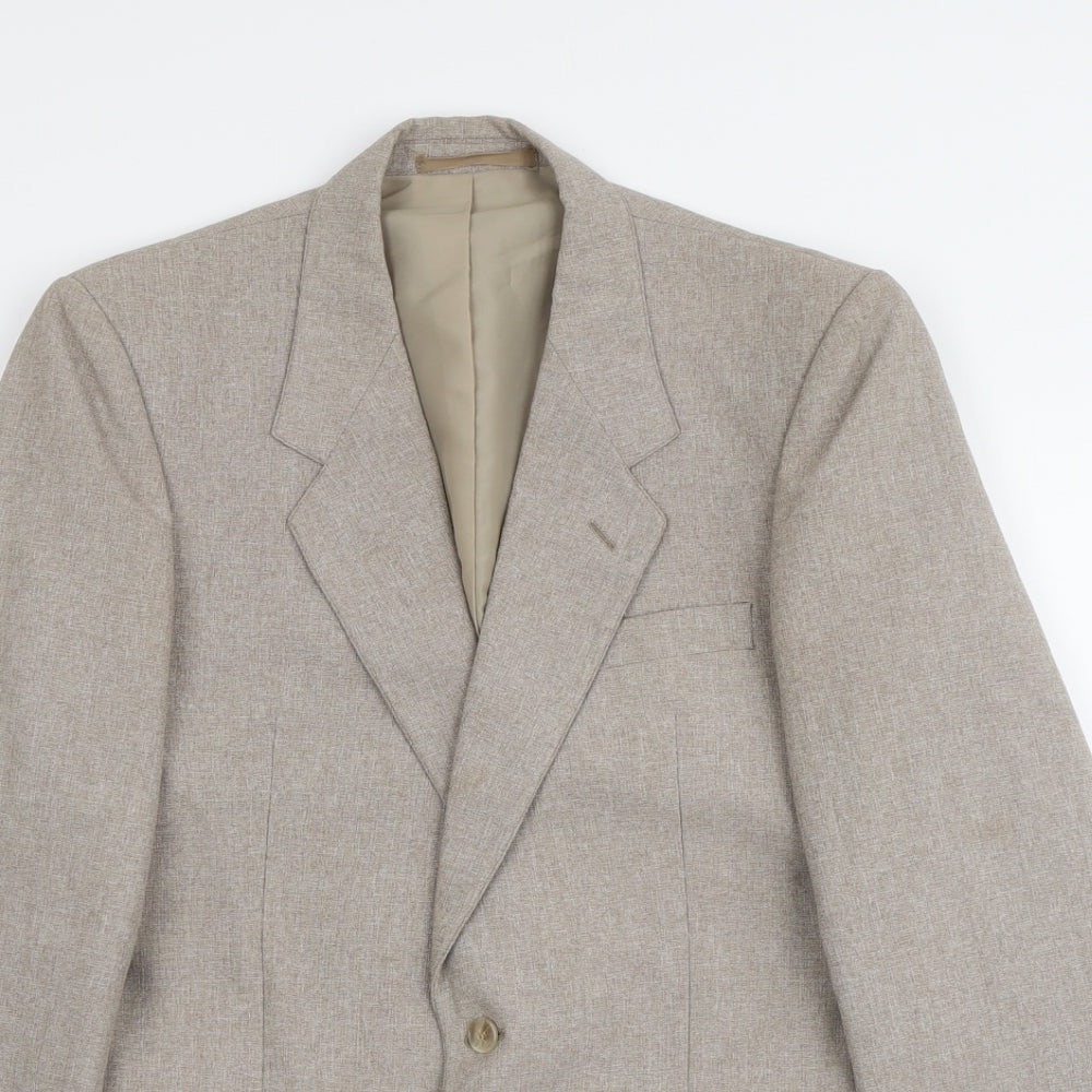 C&A Mens Beige Polyester Jacket Blazer Size S Regular