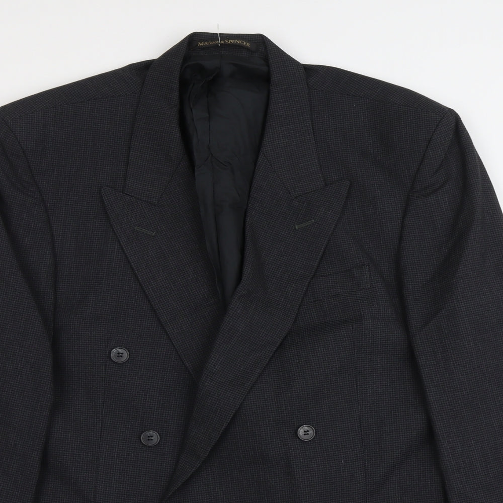 Marks and Spencer Mens Blue Polyester Jacket Suit Jacket Size L Regular