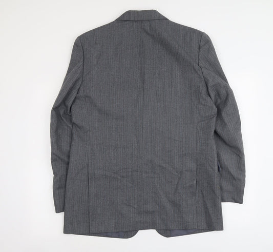 C&A Mens Grey Polyester Jacket Suit Jacket Size L Regular