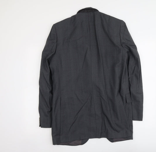 Dun&Co Mens Grey Check Wool Jacket Suit Jacket Size L Regular