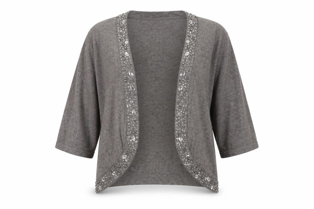 Belle Vere Notte Womens Brown V-Neck Viscose Cardigan Jumper Size 12