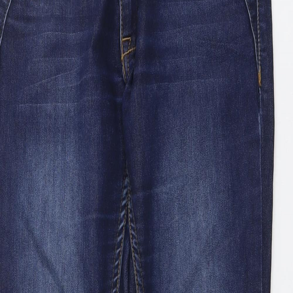 RESERVED Womens Blue Cotton Straight Jeans Size 29 in L32 in Regular Button