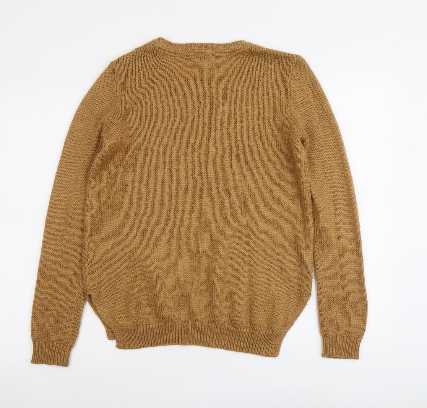H&M Womens Brown Round Neck Acrylic Pullover Jumper Size S