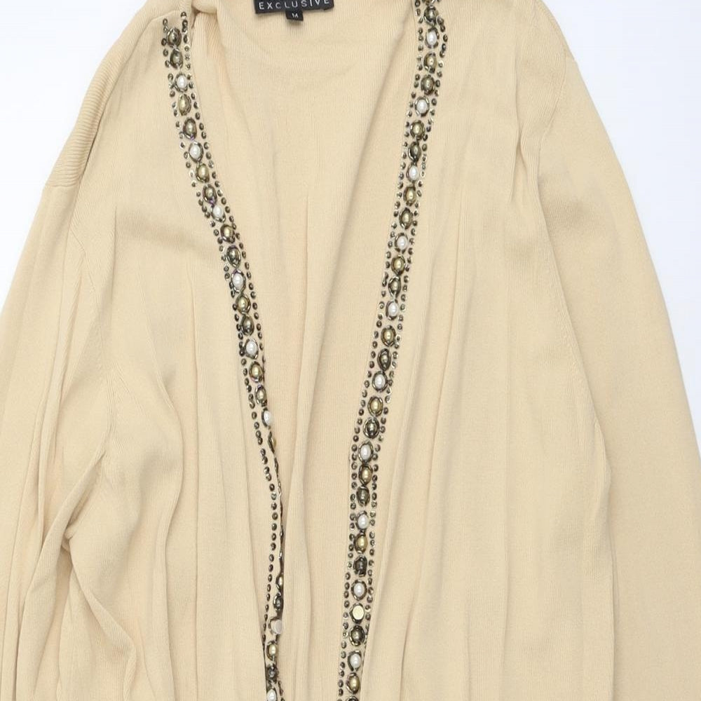 Casamia Womens Beige V-Neck Viscose Cardigan Jumper Size M