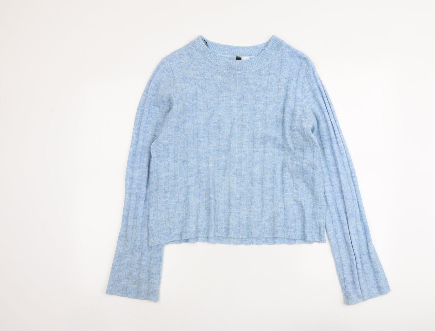 H&M Womens Blue Round Neck Acrylic Pullover Jumper Size S