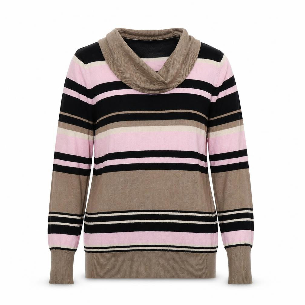 Marks and Spencer Womens Multicoloured Round Neck Striped Viscose Pullover Jumper Size 12