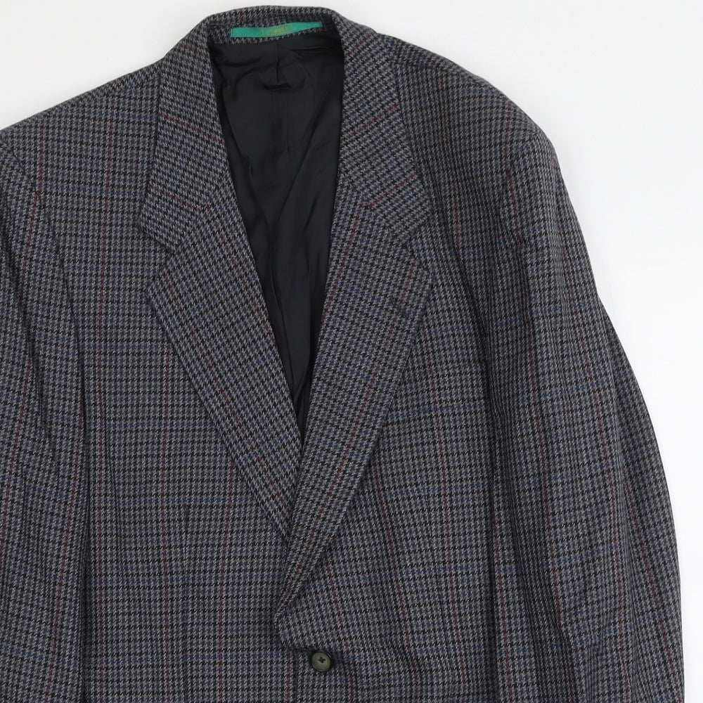 C&A Mens Blue Geometric Wool Jacket Blazer Size M Regular