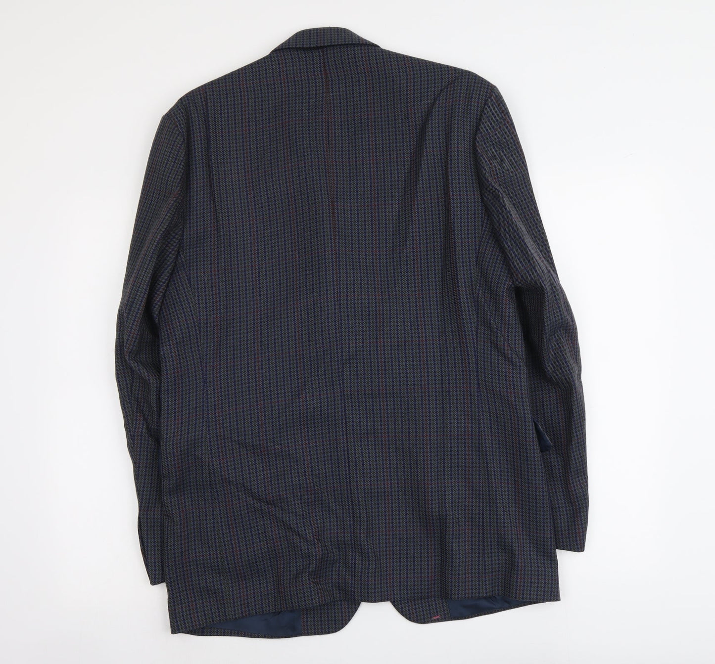 Lee Greenwood Mens Blue Geometric Wool Jacket Suit Jacket Size M Regular