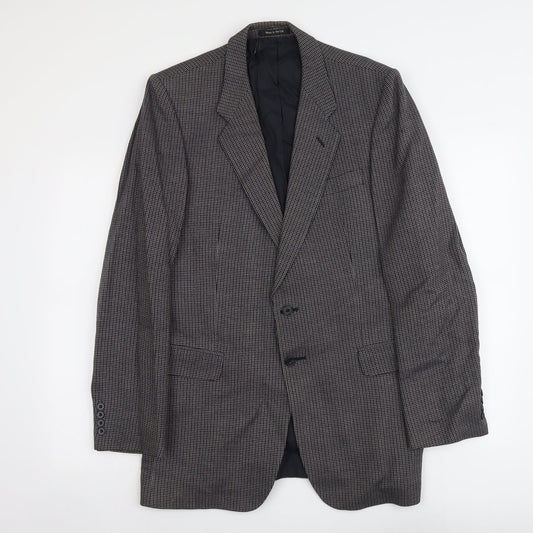 Marks and Spencer Mens Grey Geometric Wool Jacket Suit Jacket Size M Regular