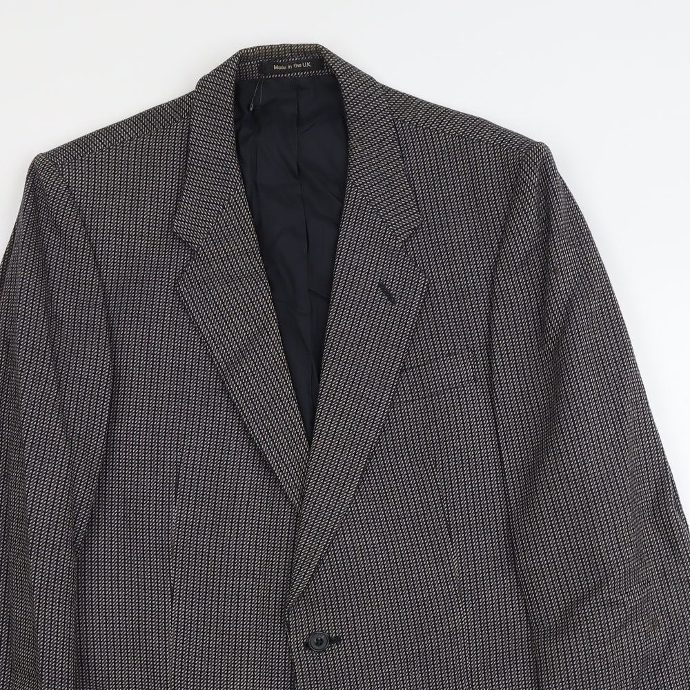 Marks and Spencer Mens Grey Geometric Wool Jacket Suit Jacket Size M Regular