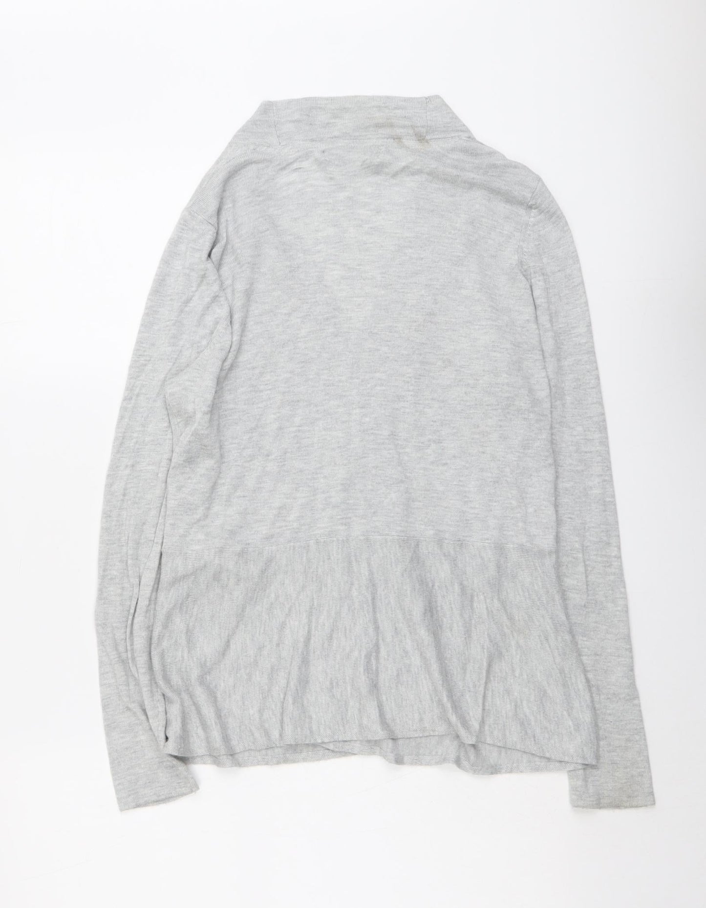 Marks and Spencer Womens Grey V-Neck Polyamide Cardigan Jumper Size 14
