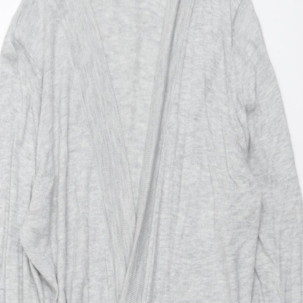 Marks and Spencer Womens Grey V-Neck Polyamide Cardigan Jumper Size 14