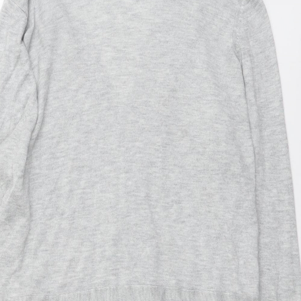 Marks and Spencer Womens Grey V-Neck Polyamide Cardigan Jumper Size 14