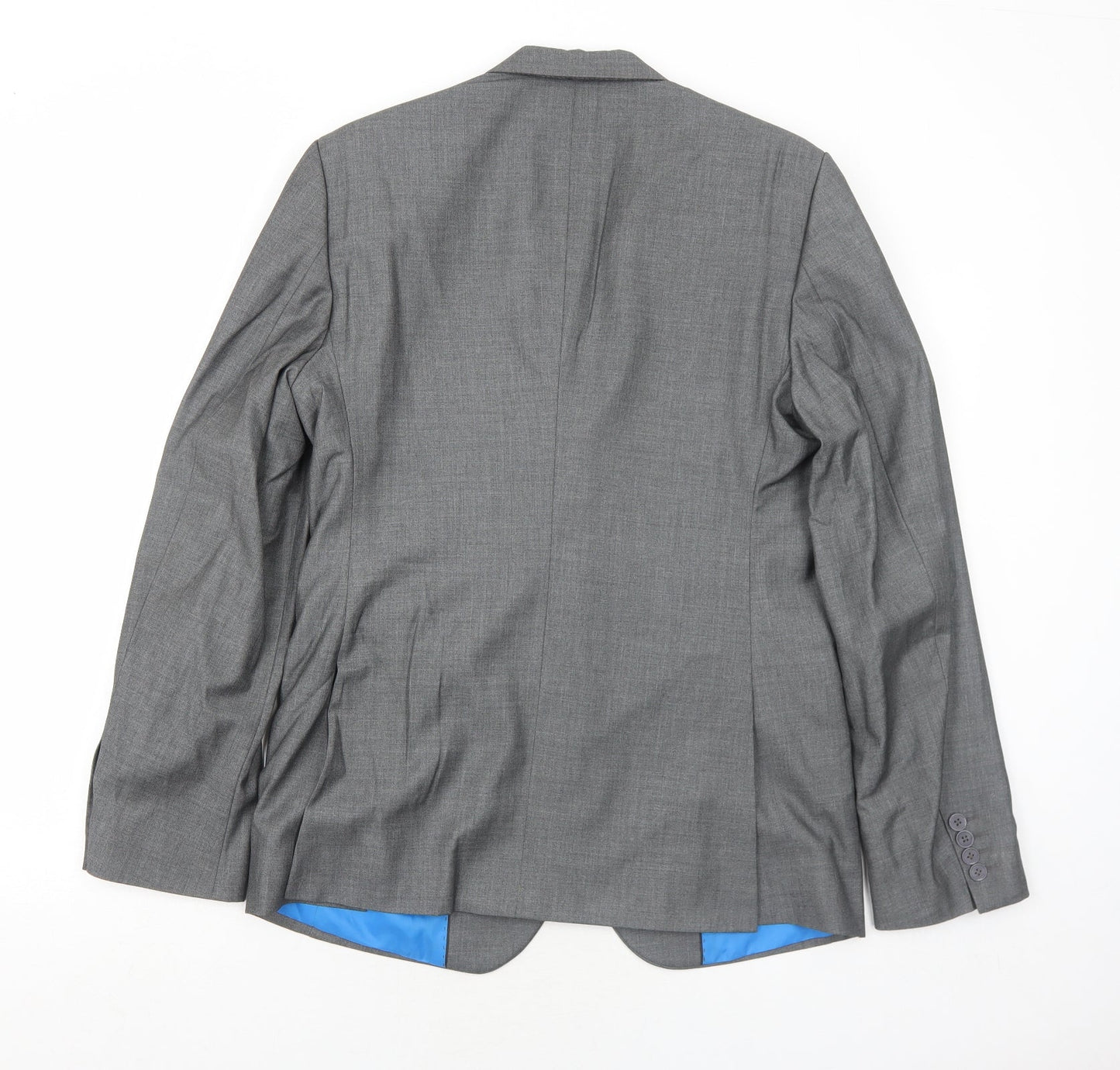 A Dong Silk Mens Grey Polyester Jacket Suit Jacket Size 38 Regular