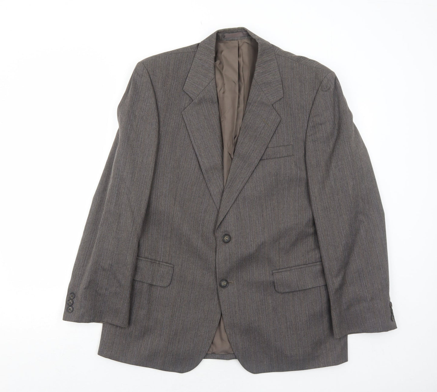 Marks and Spencer Mens Grey Striped Polyester Jacket Suit Jacket Size 40 Regular