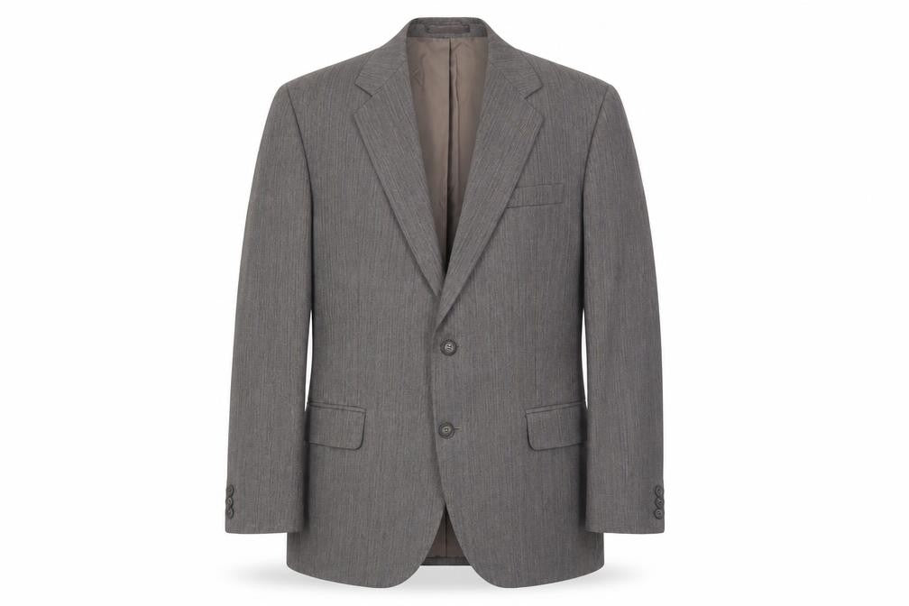 Marks and Spencer Mens Grey Striped Polyester Jacket Suit Jacket Size 40 Regular