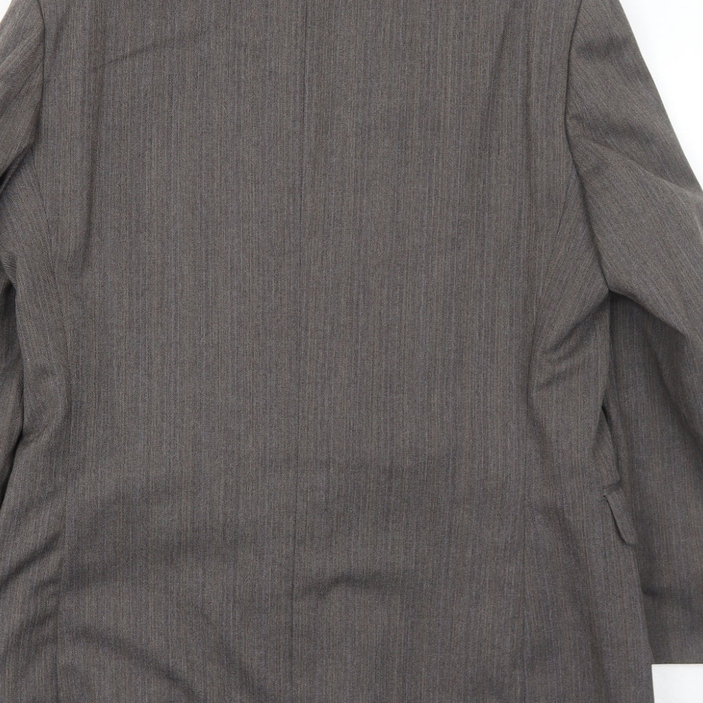 Marks and Spencer Mens Grey Striped Polyester Jacket Suit Jacket Size 40 Regular