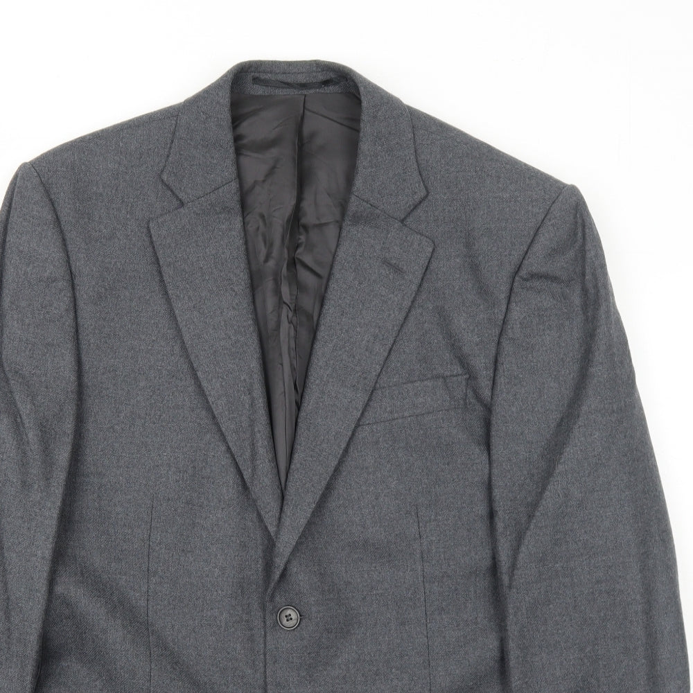 Hugo James Mens Grey Wool Jacket Suit Jacket Size 40 Regular