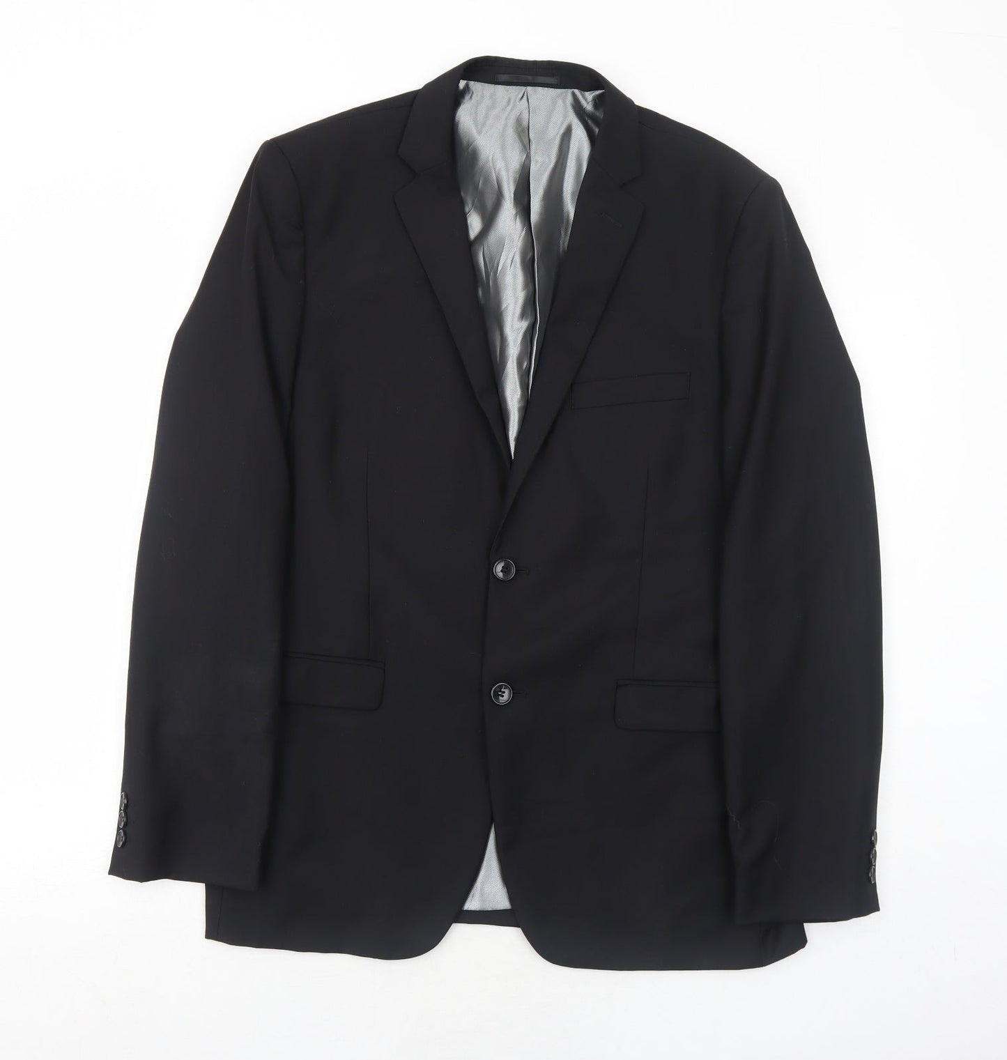 Goodsouls Mens Black Polyester Jacket Suit Jacket Size 40 Regular