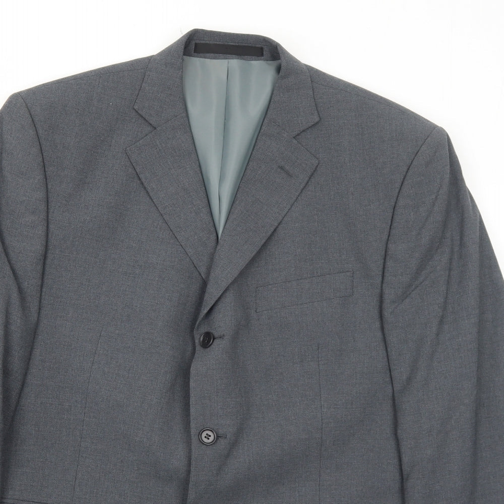Marks and Spencer Mens Grey Polyester Jacket Suit Jacket Size 42 Regular