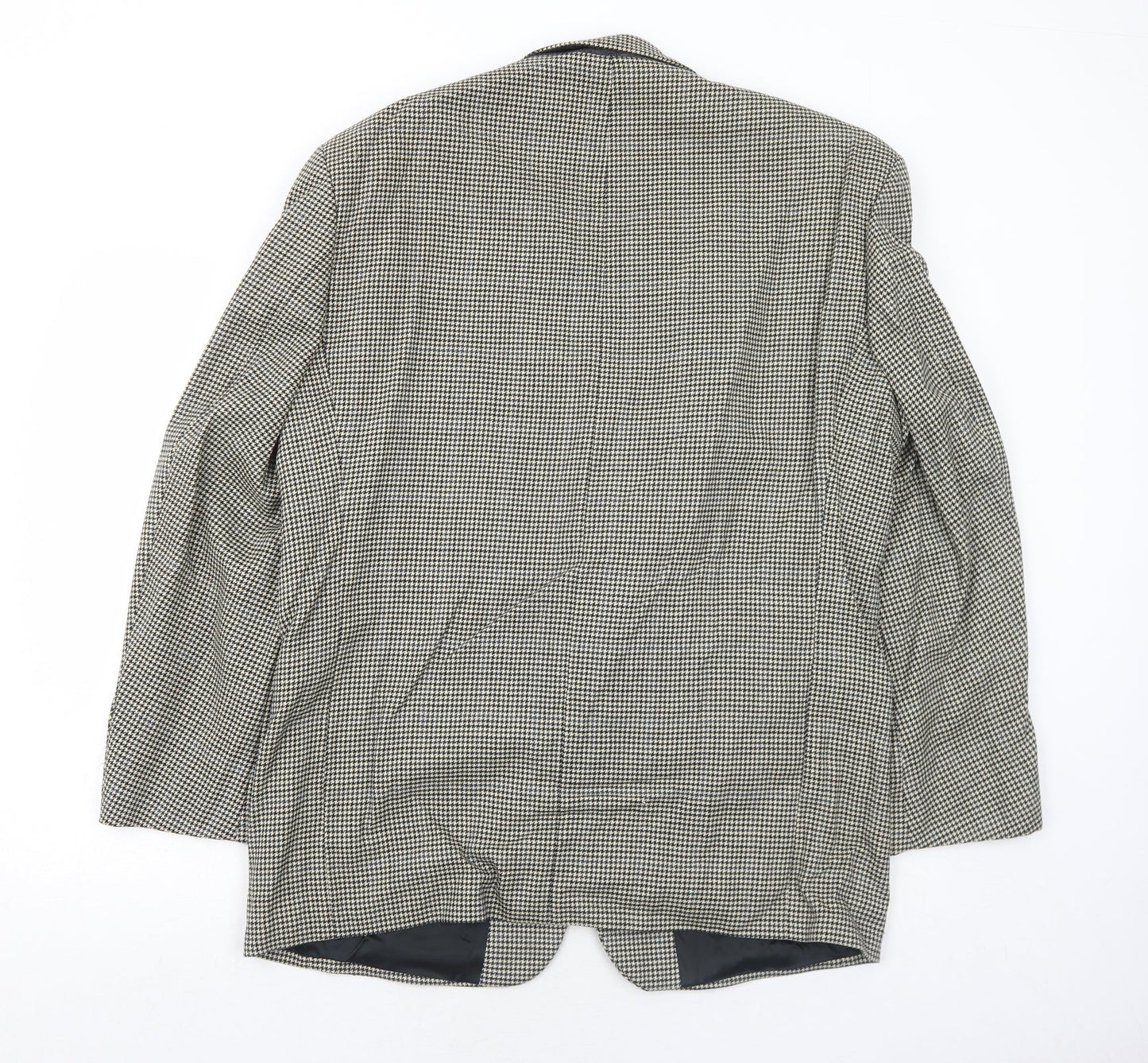 BHS Mens Ivory Geometric Wool Jacket Suit Jacket Size 42 Regular