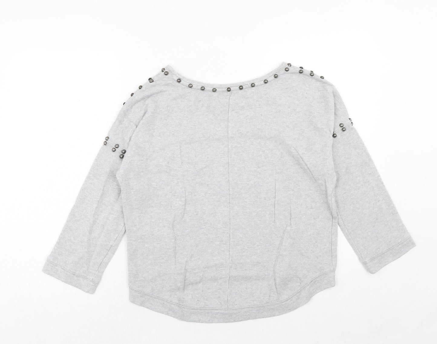 Jennifer Lopez Womens Grey Cotton Pullover Sweatshirt Size M Pullover