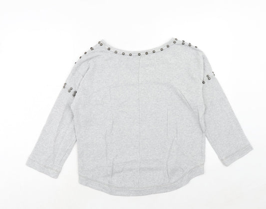 Jennifer Lopez Womens Grey Cotton Pullover Sweatshirt Size M Pullover