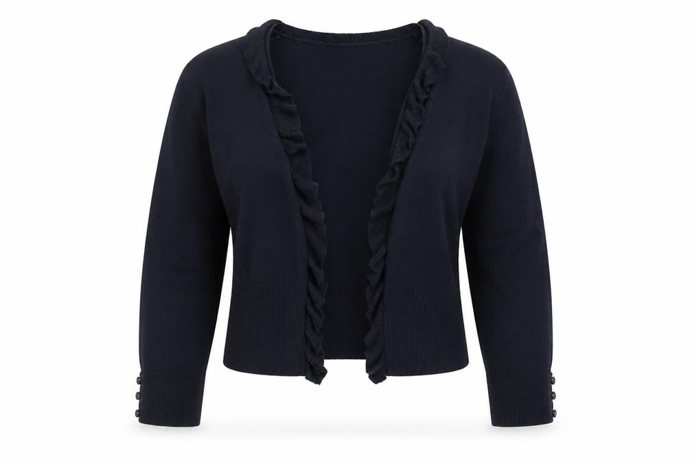 Roman Womens Blue V-Neck Viscose Cardigan Jumper Size S