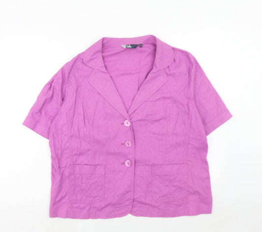 EWM Womens Purple Jacket Blazer Size 22 Button