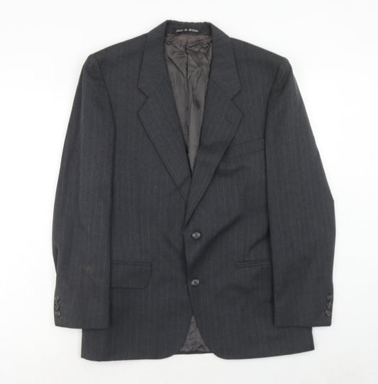 Chatsworth Mens Grey Striped Wool Jacket Suit Jacket Size 38 Regular