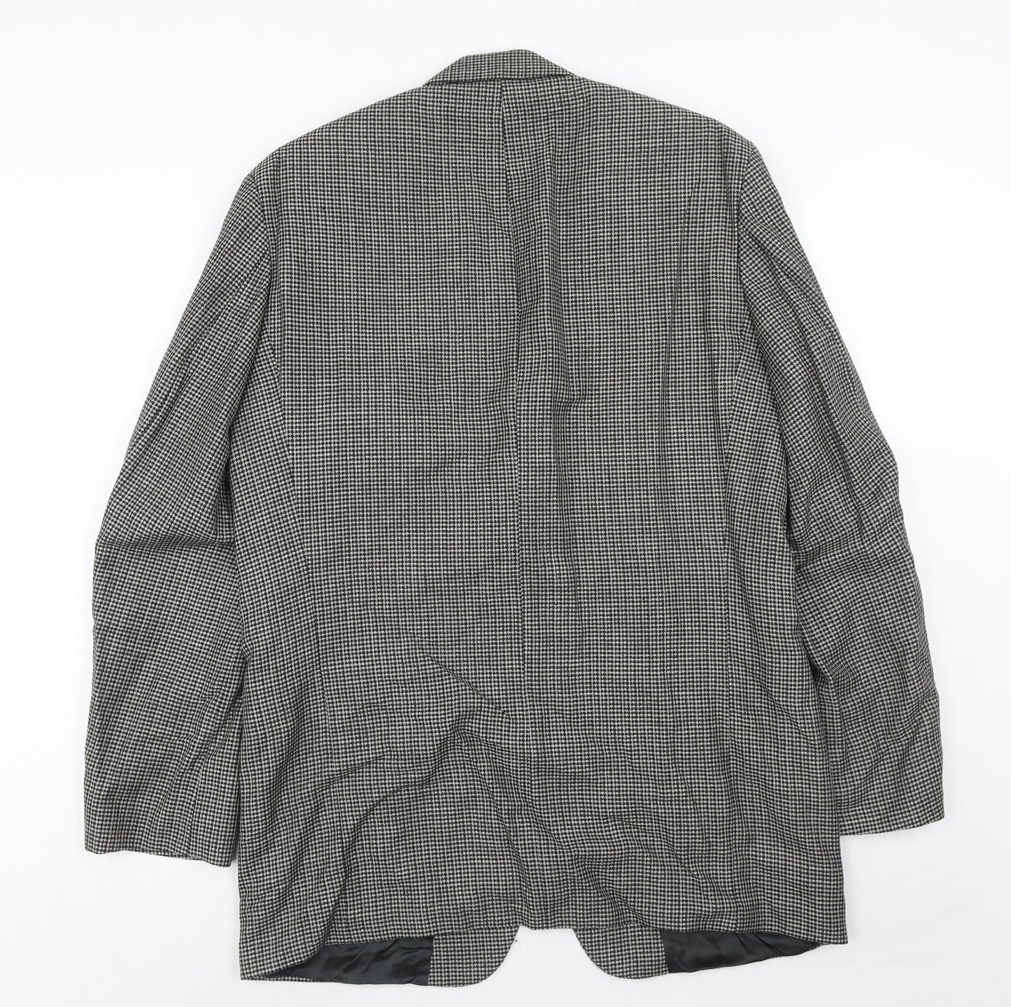 Marks and Spencer Mens Grey Geometric Wool Jacket Suit Jacket Size 40 Regular