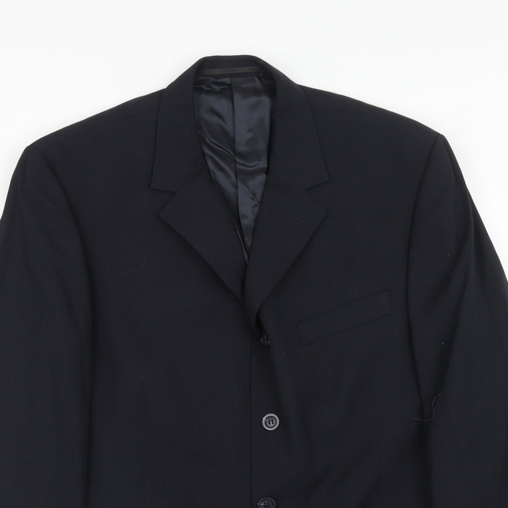 Tom english Mens Blue Polyester Jacket Suit Jacket Size 42 Regular