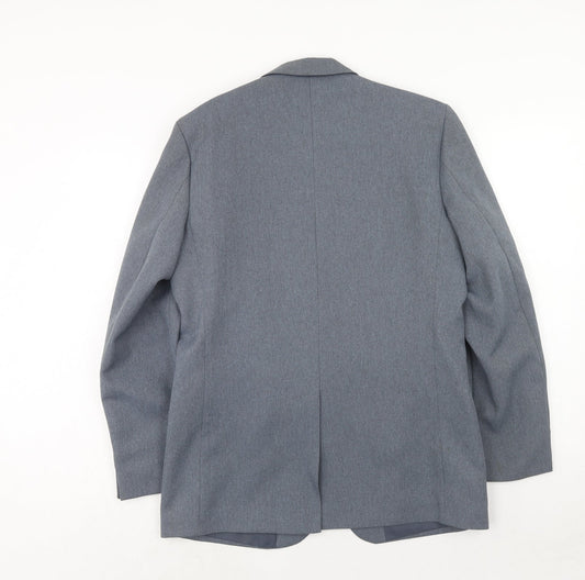 Greenwoods Mens Blue Polyester Jacket Suit Jacket Size 40 Regular