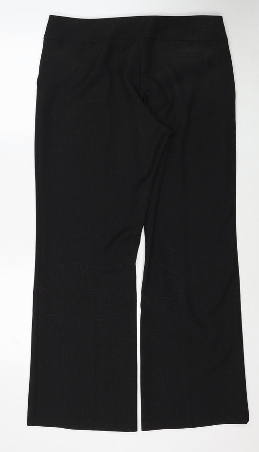 M&Co Womens Black Polyester Dress Pants Trousers Size 14 Regular Zip