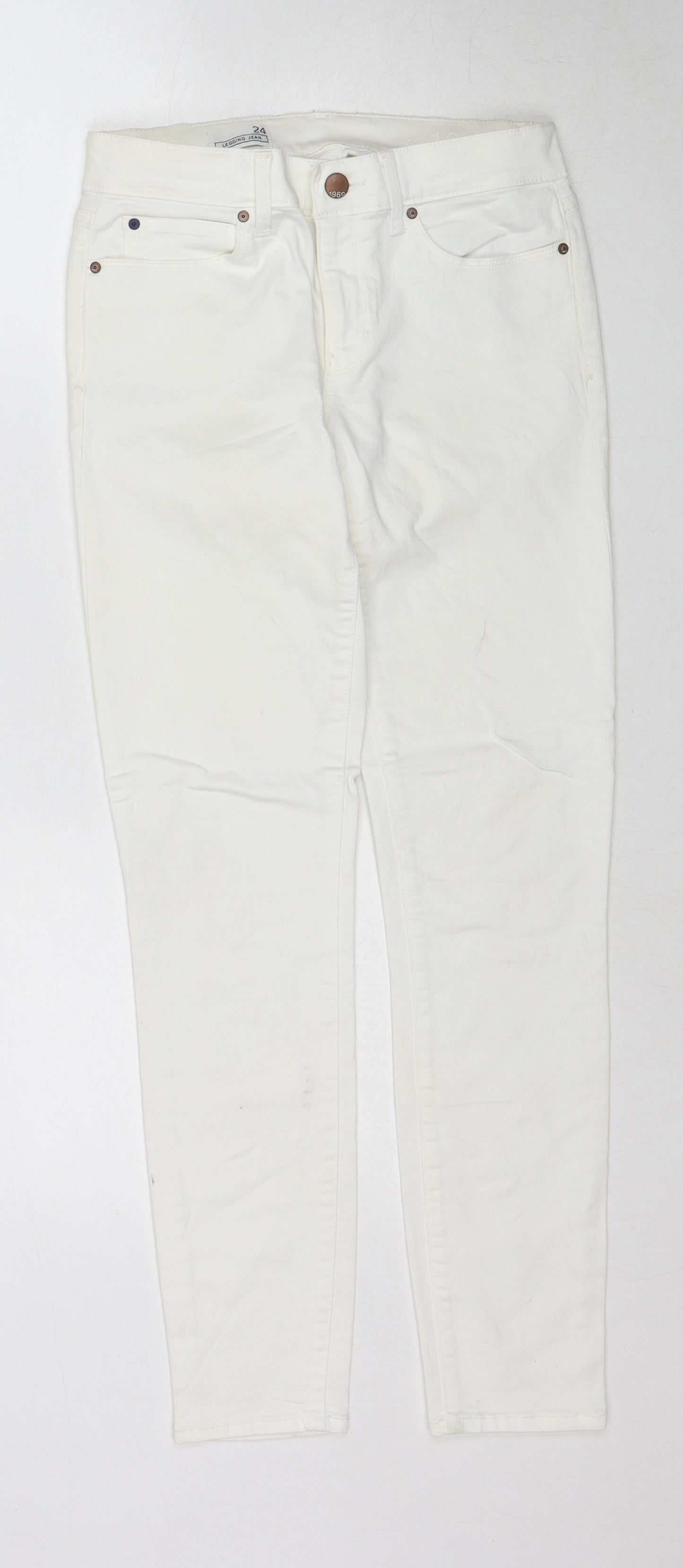 Gap Womens White Cotton Skinny Jeans Size 24 in Regular Zip