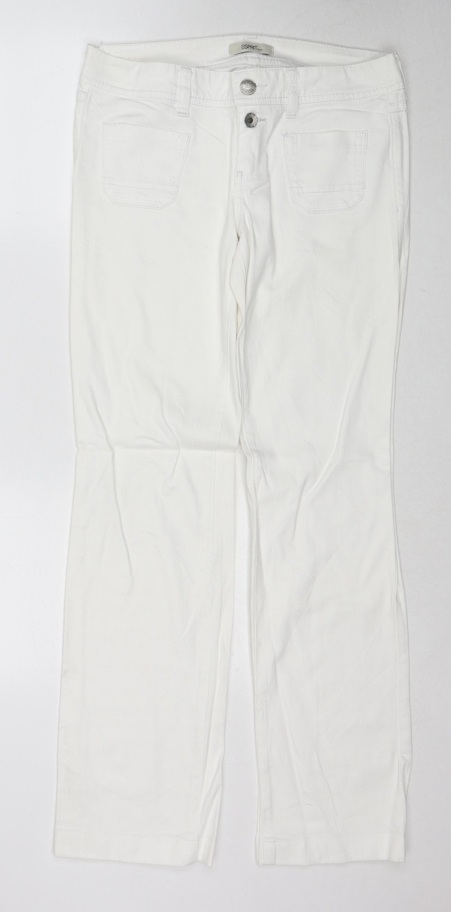 Esprit Womens White Cotton Straight Jeans Size 29 in L32 in Regular Zip